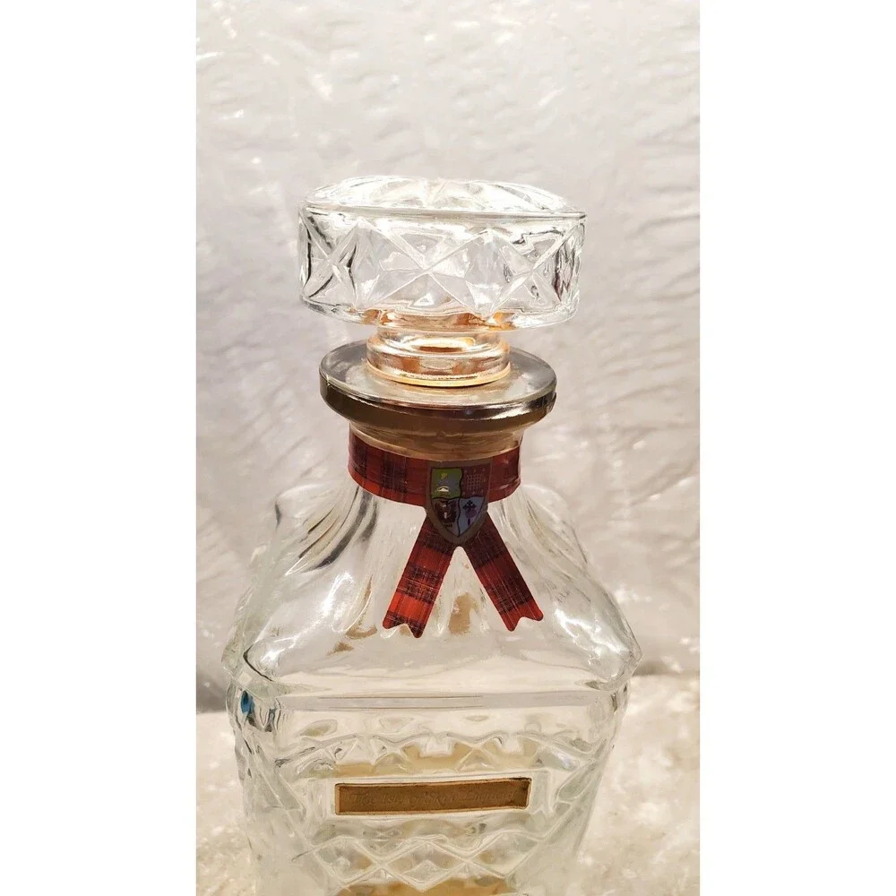 Vintage Drambuie Decanter Bottle Lead Crystal Prince Charles Edward Liqueur